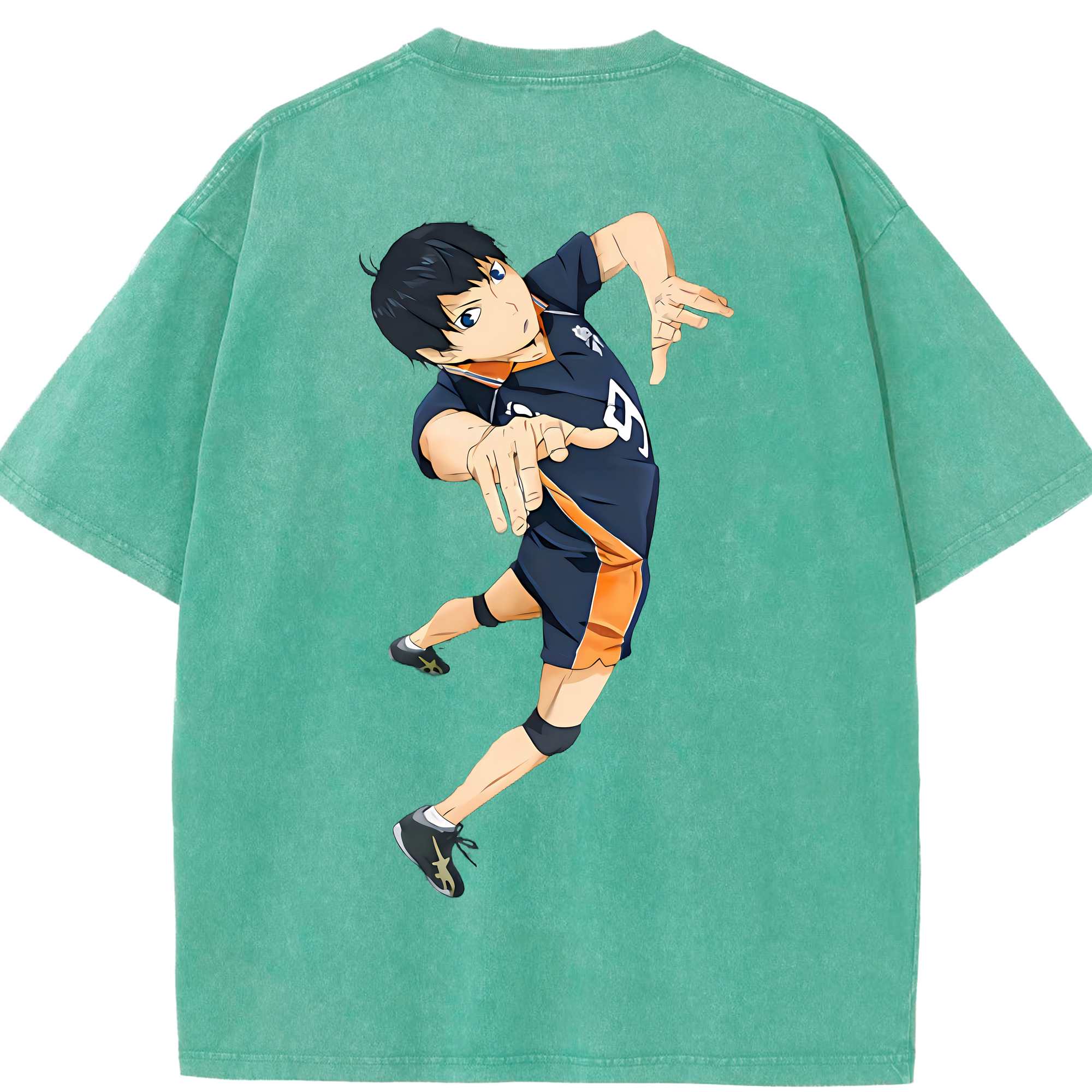 （画像用） ハイキュー!! Haikyu!! 綿100% ヴィンテージ風 半袖Tシャツ（背面プリント）